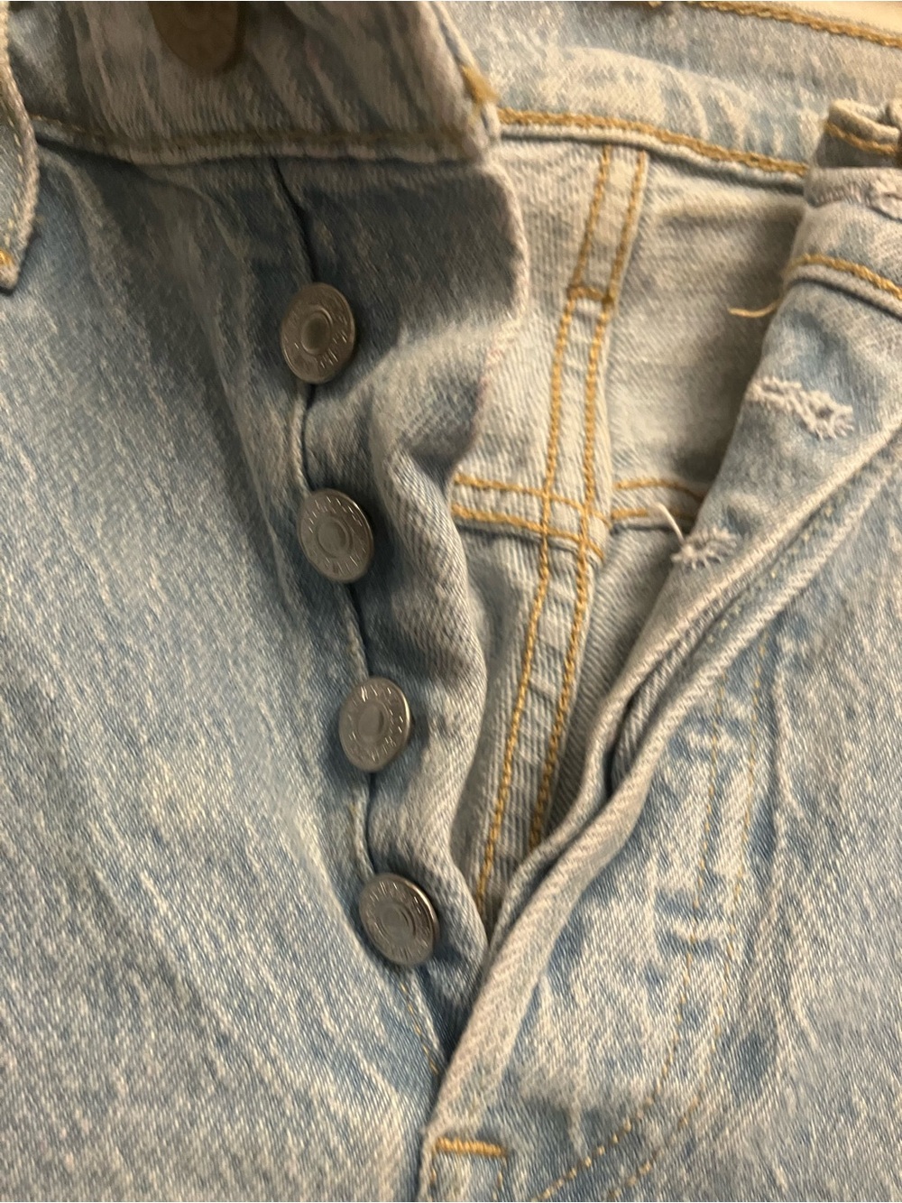 Levi's 501 Women's Light Blue Button Up Straight-Leg Jeans 27/28😊